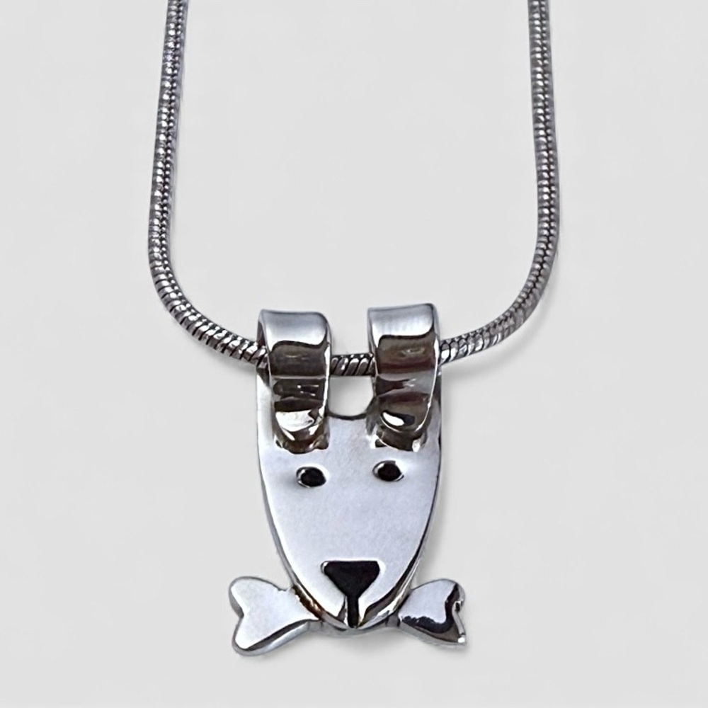 Rare AJH Anne Jane Harvey Sterling Silver Dog Bone Link Necklace Mexico Vintage